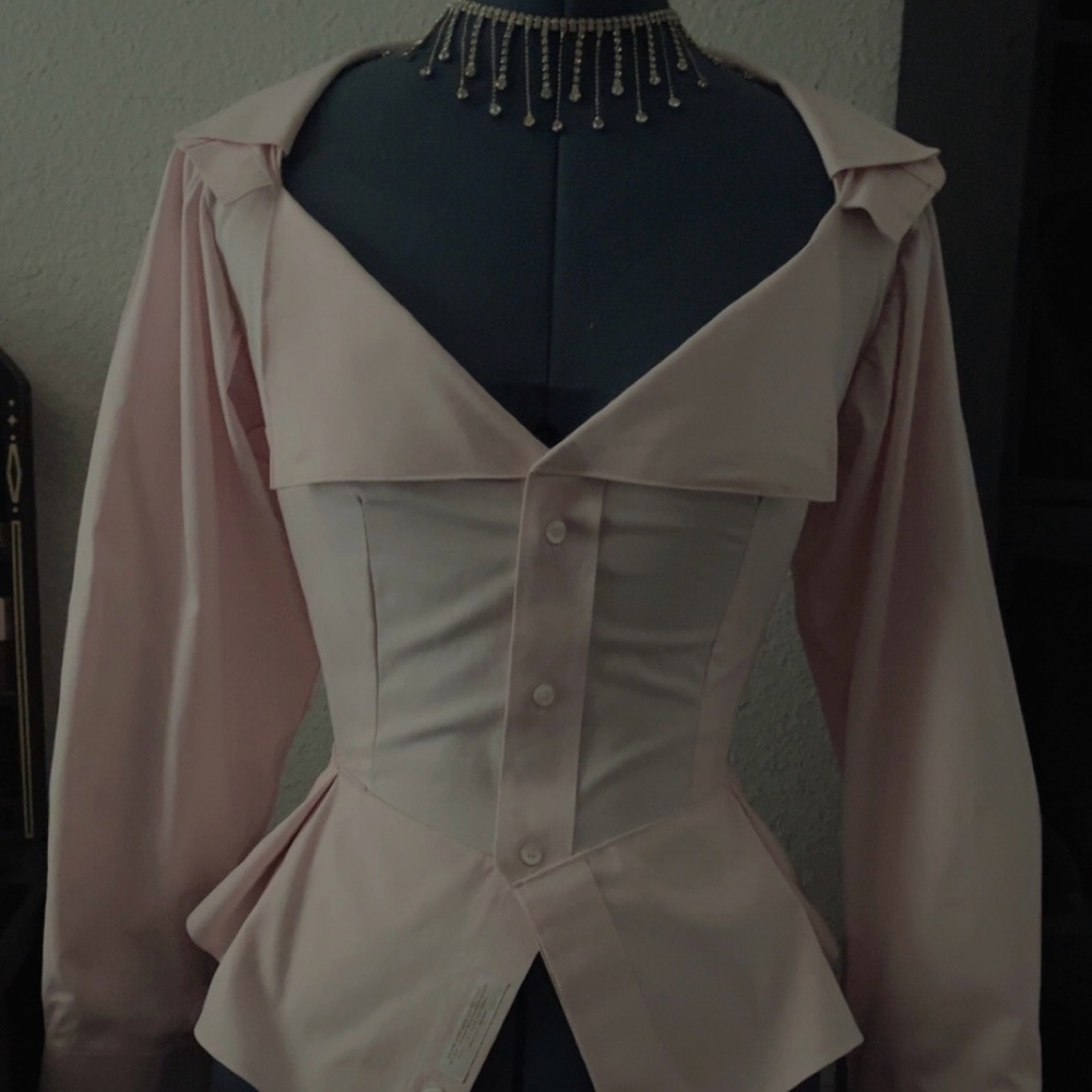 Elegant Pink Corset Blouse